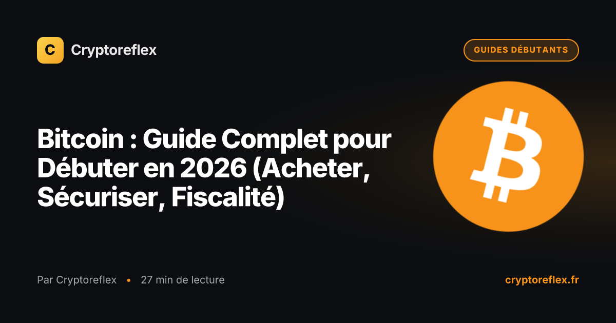 Cover : Bitcoin : Guide Complet pour Débuter en 2026 (Acheter, Sécuriser, Fiscalité)