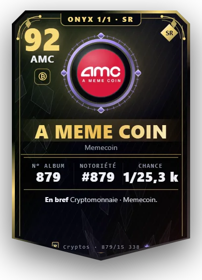 Carte Reflex A Meme Coin, version Onyx 1/1
