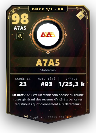 Carte Reflex A7A5, version Onyx 1/1