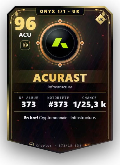 Carte Reflex Acurast, version Onyx 1/1