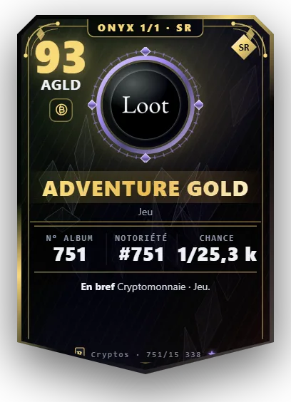 Carte Reflex Adventure Gold, version Onyx 1/1