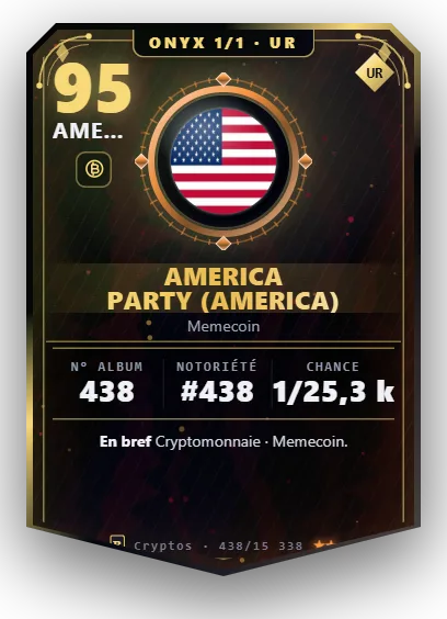 Carte Reflex America Party, version Onyx 1/1