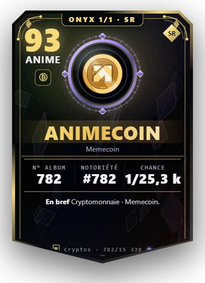 Carte Reflex Animecoin, version Onyx 1/1