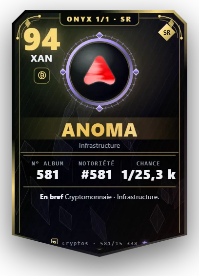 Carte Reflex Anoma, version Onyx 1/1