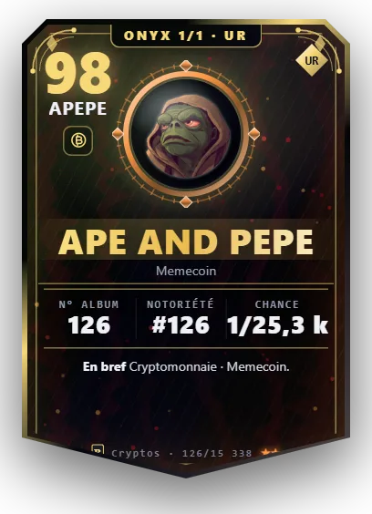 Carte Reflex Ape and Pepe, version Onyx 1/1