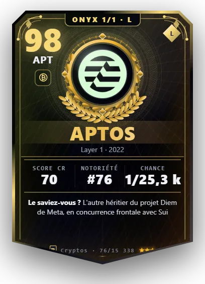 Carte Reflex Aptos, version Onyx 1/1