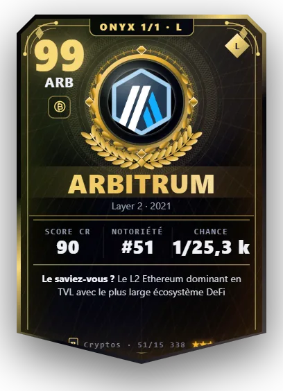 Carte Reflex Arbitrum, version Onyx 1/1