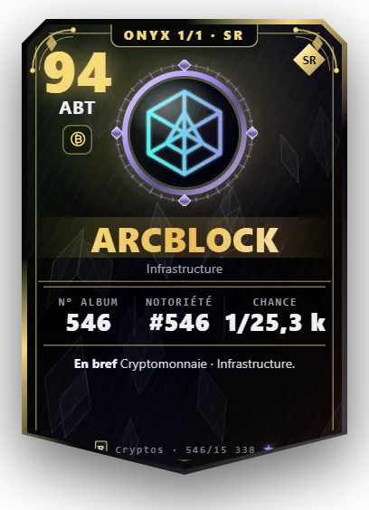 Carte Reflex Arcblock, version Onyx 1/1