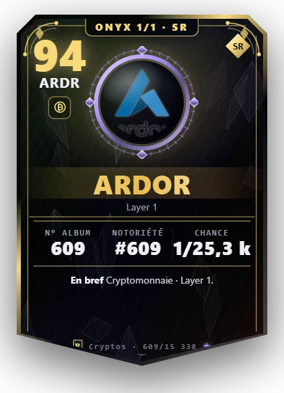 Carte Reflex Ardor, version Onyx 1/1