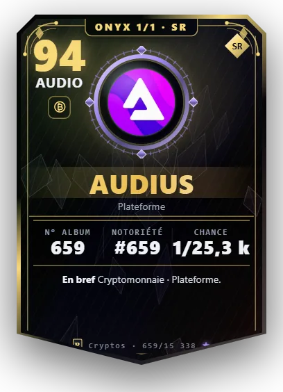 Carte Reflex Audius, version Onyx 1/1