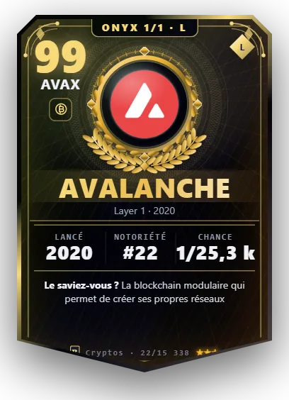 Carte Reflex Avalanche, version Onyx 1/1