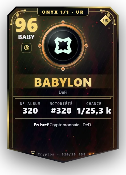 Carte Reflex Babylon, version Onyx 1/1