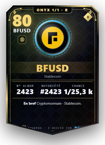 Carte Reflex BFUSD, version Onyx 1/1