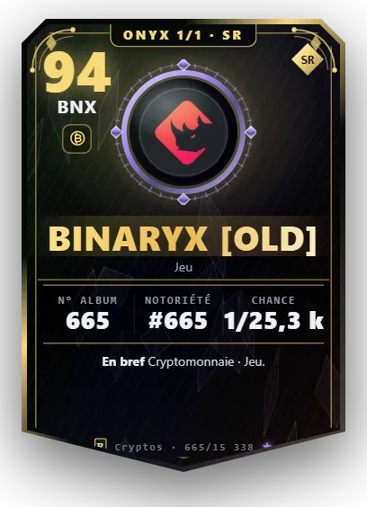 Carte Reflex BinaryX [OLD], version Onyx 1/1