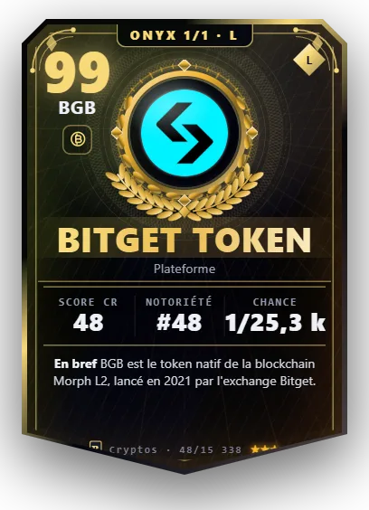 Carte Reflex Bitget Token, version Onyx 1/1