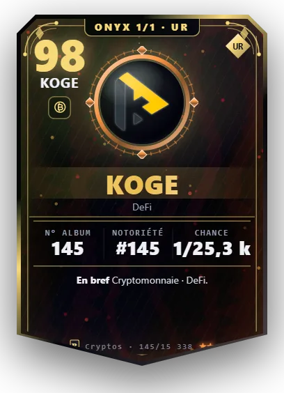 Carte Reflex KOGE, version Onyx 1/1