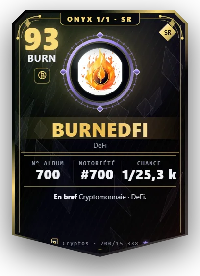 Carte Reflex BurnedFi, version Onyx 1/1