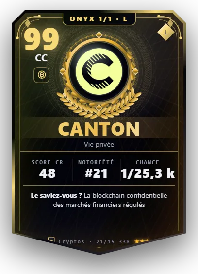 Carte Reflex Canton, version Onyx 1/1