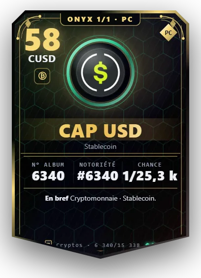 Carte Reflex Cap USD, version Onyx 1/1