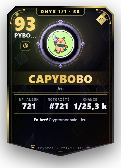 Carte Reflex Capybobo, version Onyx 1/1