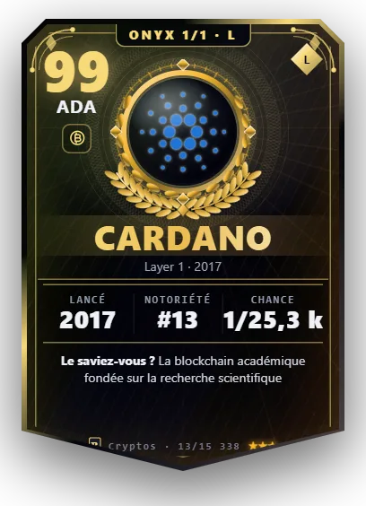 Carte Reflex Cardano, version Onyx 1/1
