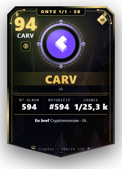 Carte Reflex CARV, version Onyx 1/1