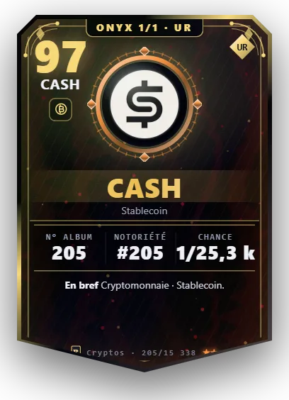 Carte Reflex CASH, version Onyx 1/1