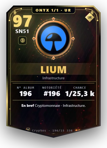 Carte Reflex lium, version Onyx 1/1