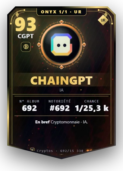 Carte Reflex ChainGPT, version Onyx 1/1