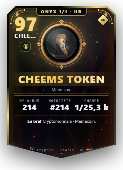 Carte Reflex Cheems Token, version Onyx 1/1