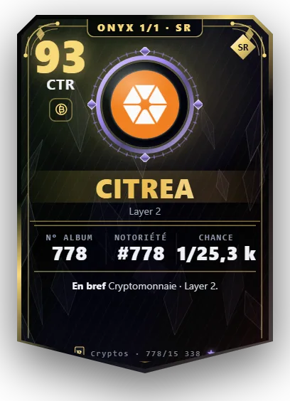 Carte Reflex Citrea, version Onyx 1/1