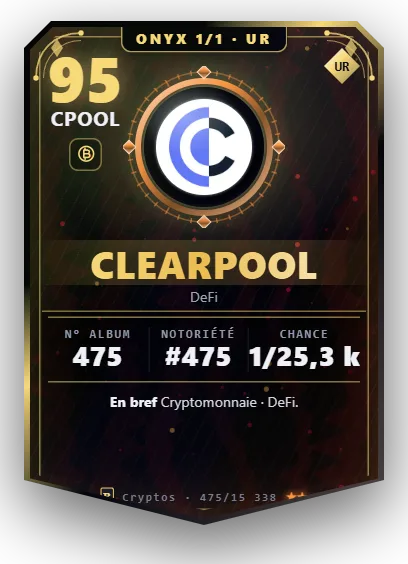Carte Reflex Clearpool, version Onyx 1/1