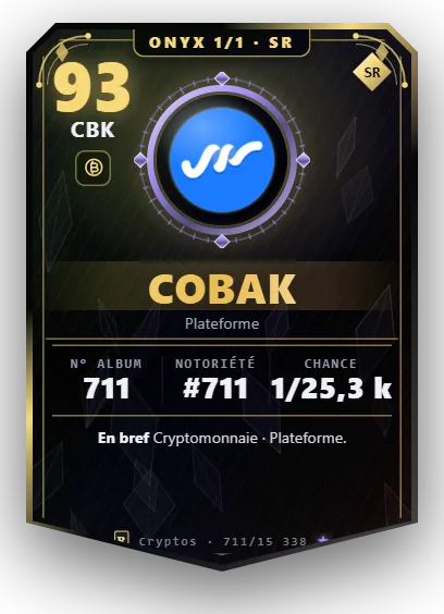 Carte Reflex Cobak, version Onyx 1/1