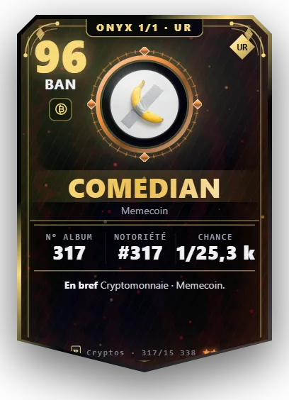 Carte Reflex Comedian, version Onyx 1/1