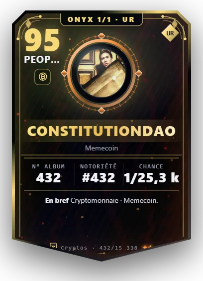 Carte Reflex ConstitutionDAO, version Onyx 1/1