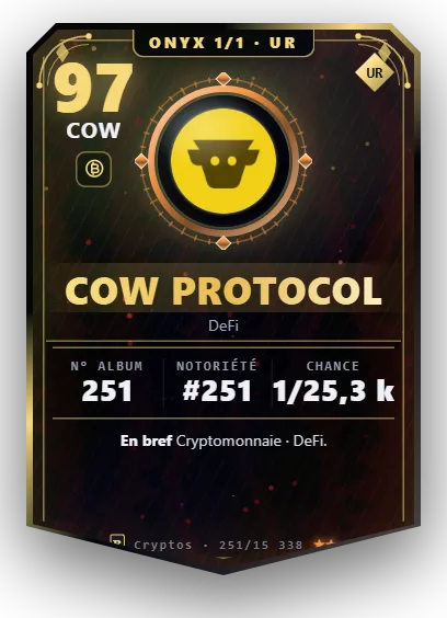 Carte Reflex CoW Protocol, version Onyx 1/1
