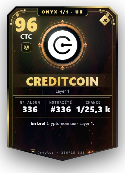 Carte Reflex Creditcoin, version Onyx 1/1