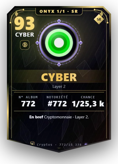 Carte Reflex CYBER, version Onyx 1/1