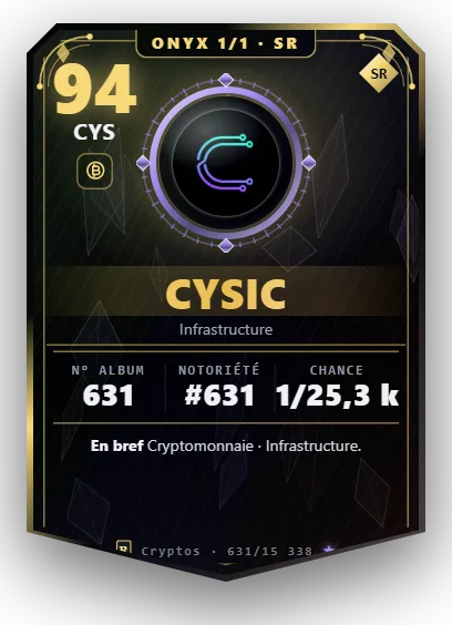 Carte Reflex Cysic, version Onyx 1/1