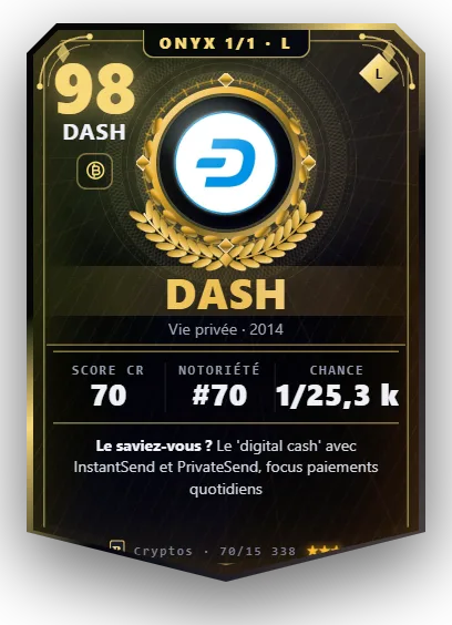 Carte Reflex Dash, version Onyx 1/1