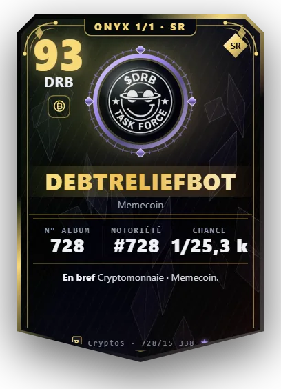 Carte Reflex DebtReliefBot, version Onyx 1/1