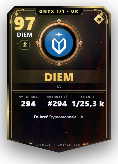 Carte Reflex Diem, version Onyx 1/1
