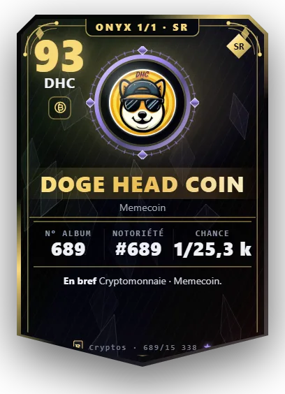 Carte Reflex Doge Head Coin, version Onyx 1/1