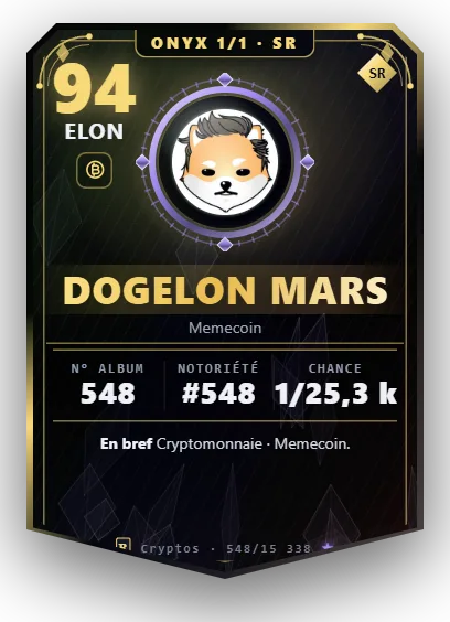 Carte Reflex Dogelon Mars, version Onyx 1/1