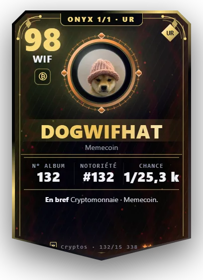 Carte Reflex dogwifhat, version Onyx 1/1
