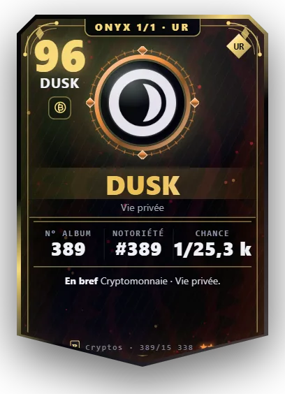 Carte Reflex DUSK, version Onyx 1/1
