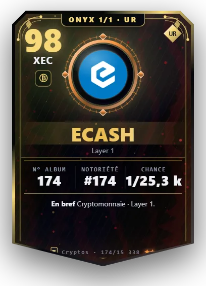 Carte Reflex eCash, version Onyx 1/1
