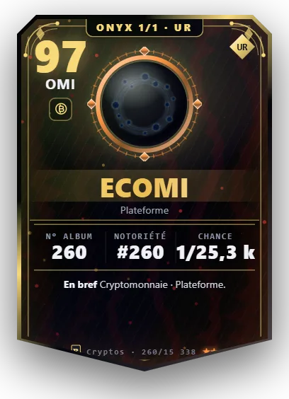 Carte Reflex ECOMI, version Onyx 1/1