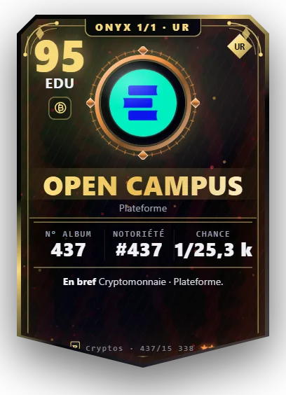Carte Reflex Open Campus, version Onyx 1/1