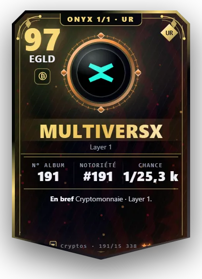 Carte Reflex MultiversX, version Onyx 1/1